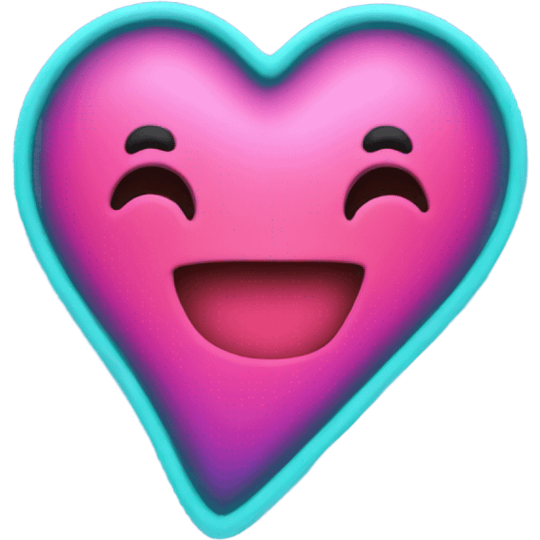 Retro neon heart emoji