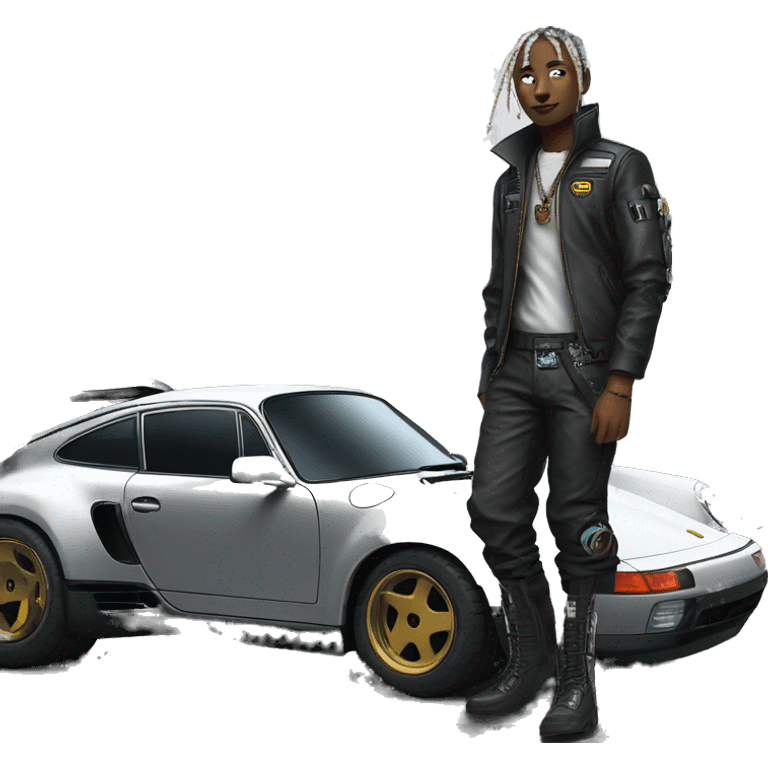 cyber punk next to porsche emoji