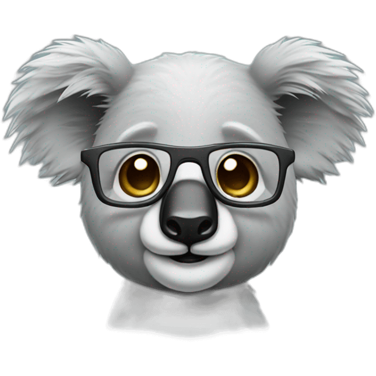 Koala geek mascot emoji