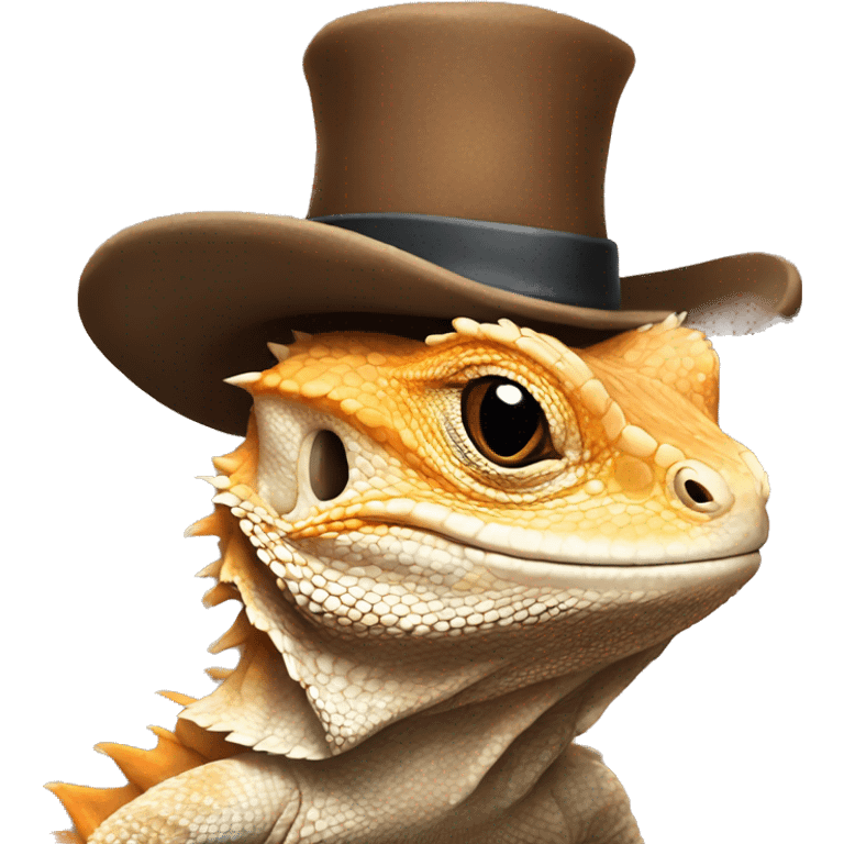 bearded dragon with a hat  emoji