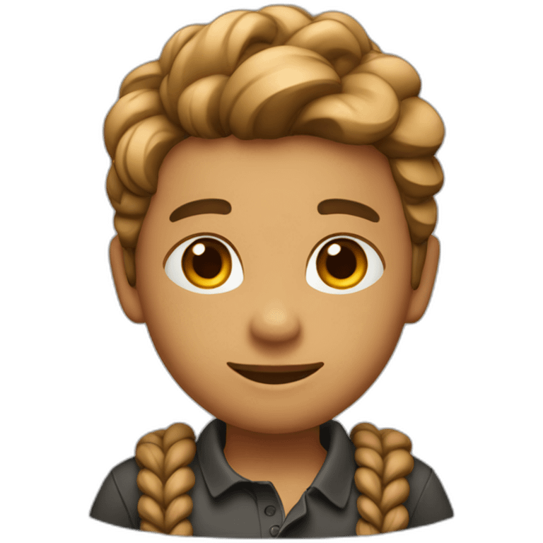 Kris pande light brown boy with braidd and a polo shirt emoji