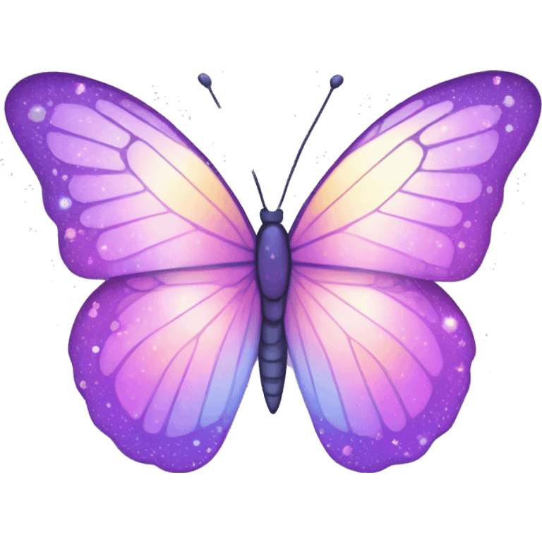 Sparkly Pastel purple-gradient iridescent butterfly emoji