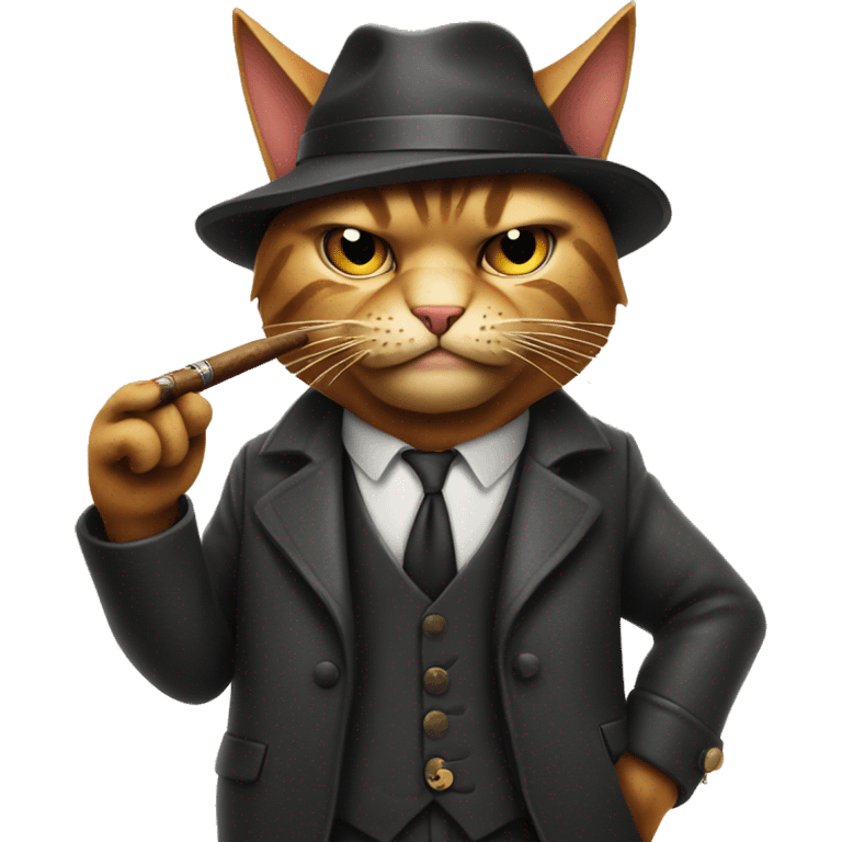 angry gangster cat with a cigar emoji