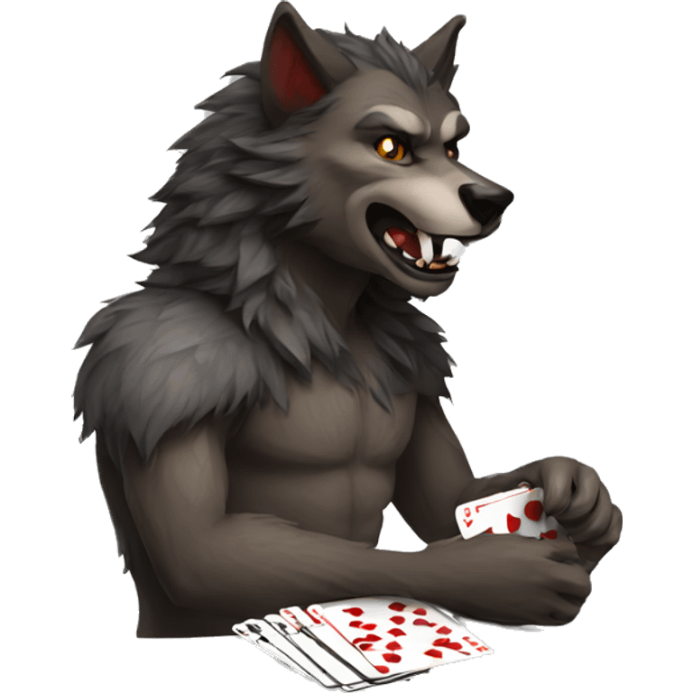 werewolf playing cards emoji