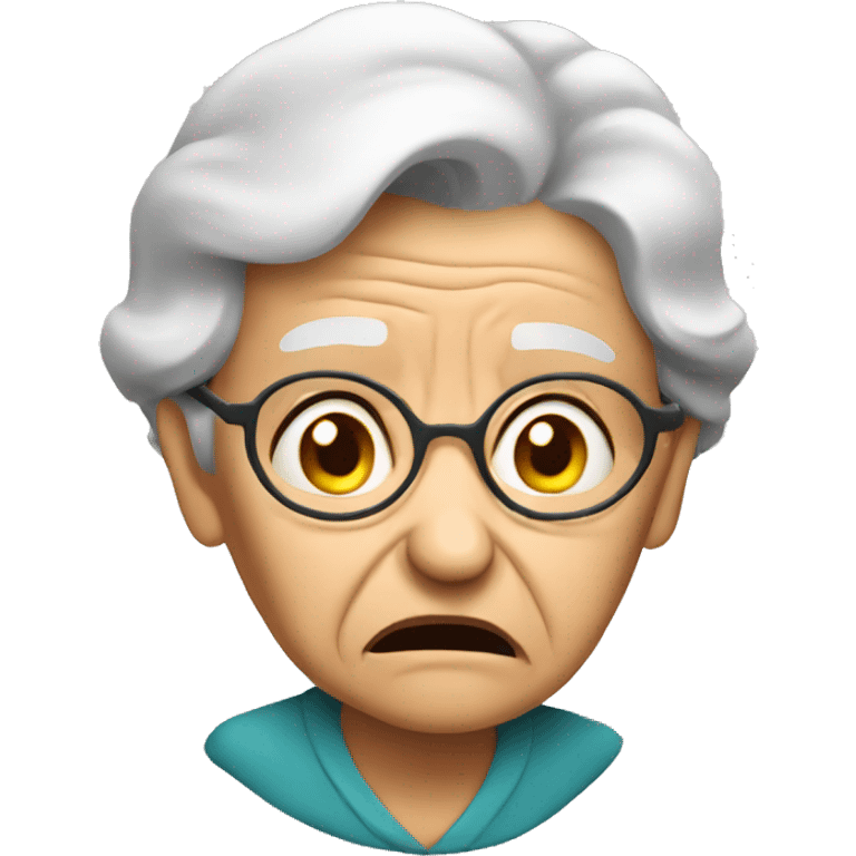 Disgusted old lady emoji