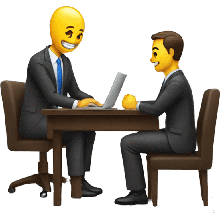 job interview with laptop  emoji