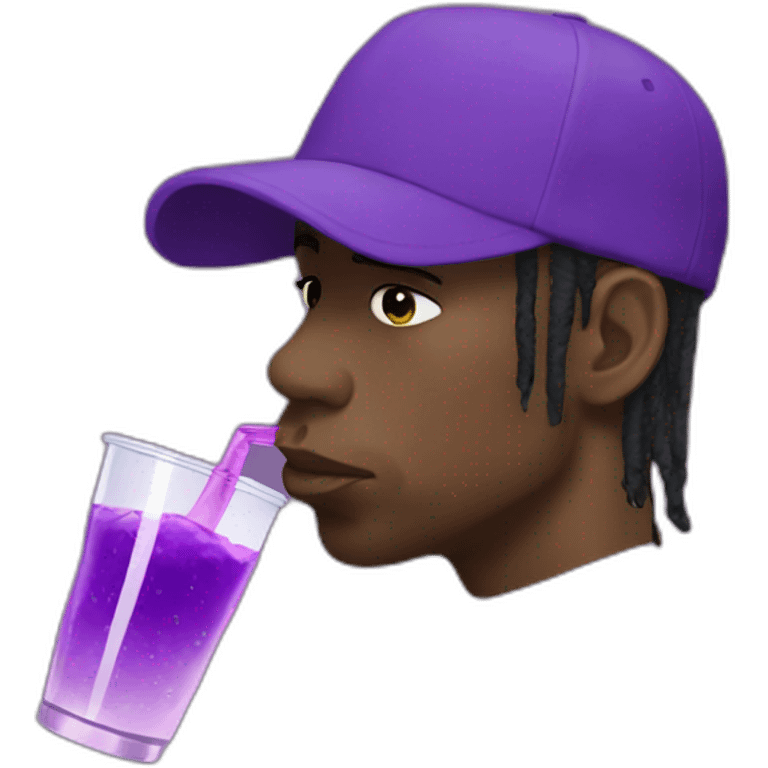 Travis Scott sipping purple soda emoji