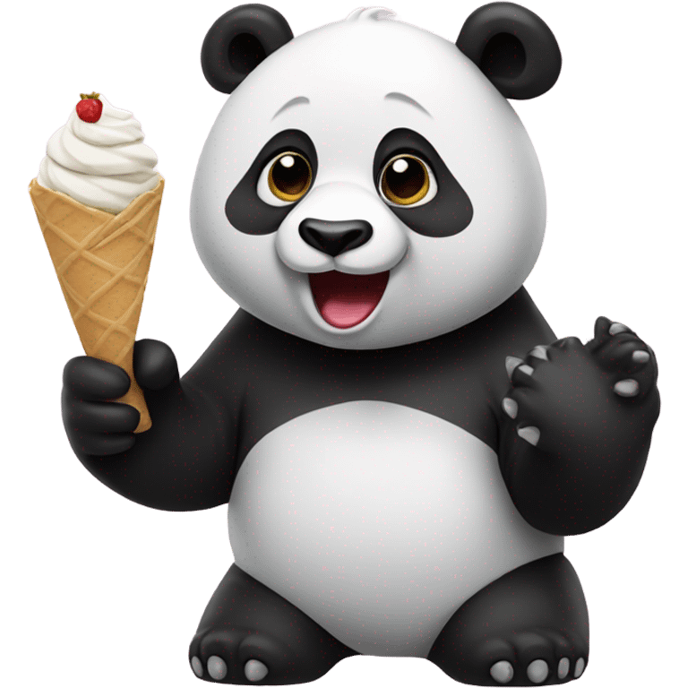 Panda eating ice cream emoji