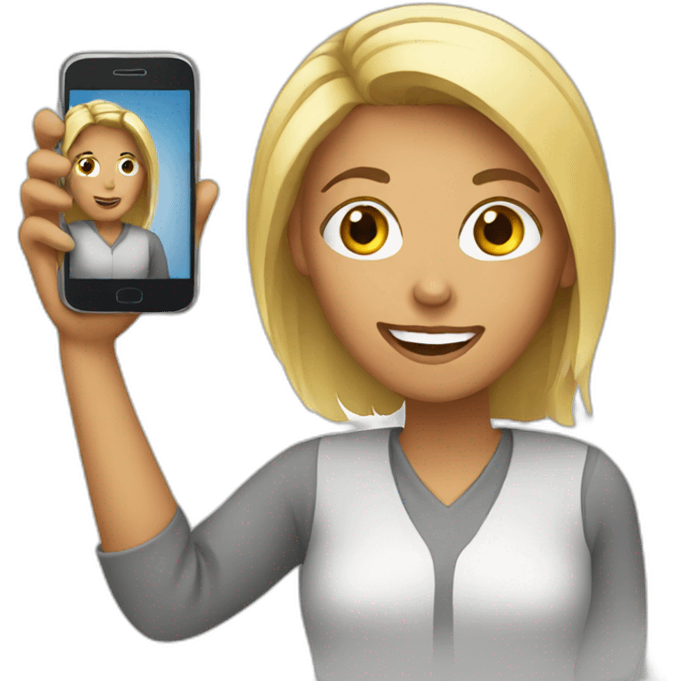 women with smartphone emoji