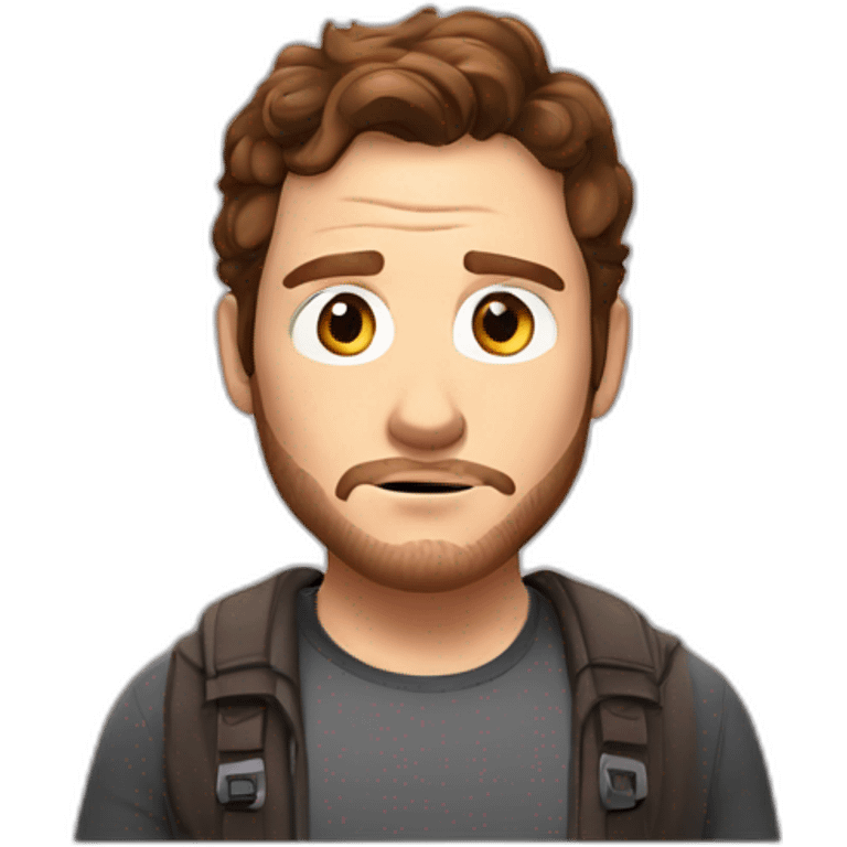 Chris Pratt brunette cartoon serious emoji