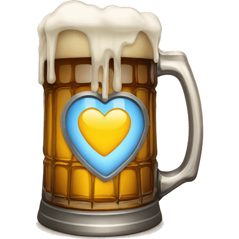 A heart inside a stein of beer emoji