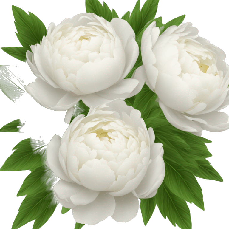 White peonies bouquet  emoji