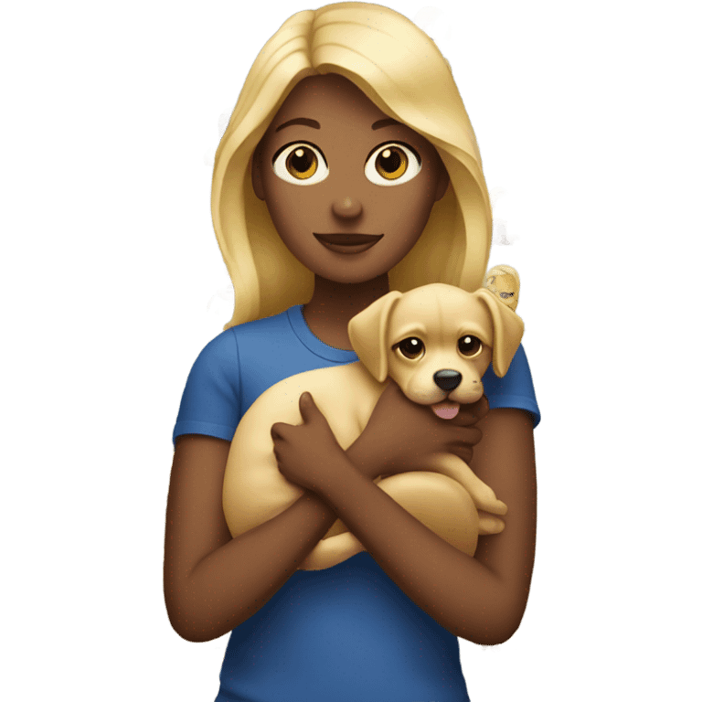 blonde female holding animals emoji