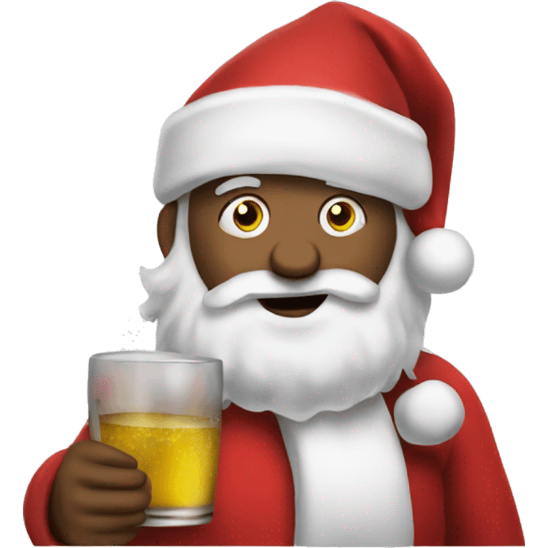 Drunk Santa christmas party emoji