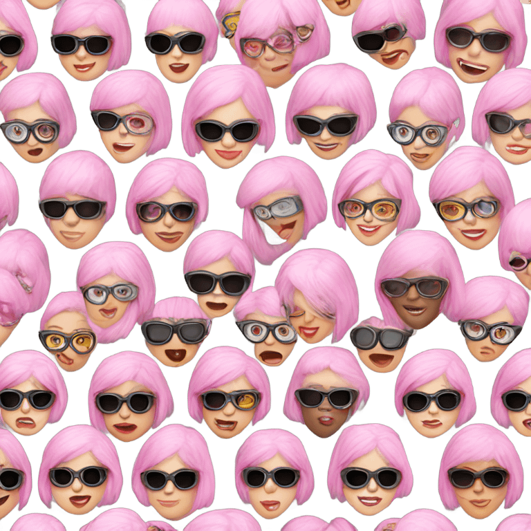 Realistic-Lady-gaga-pink-hair-glasses  emoji