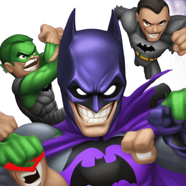 Batman fighting the joker emoji