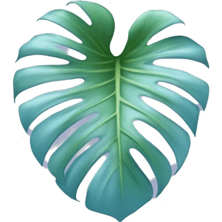 pastel blue Monstera deliciosa  emoji