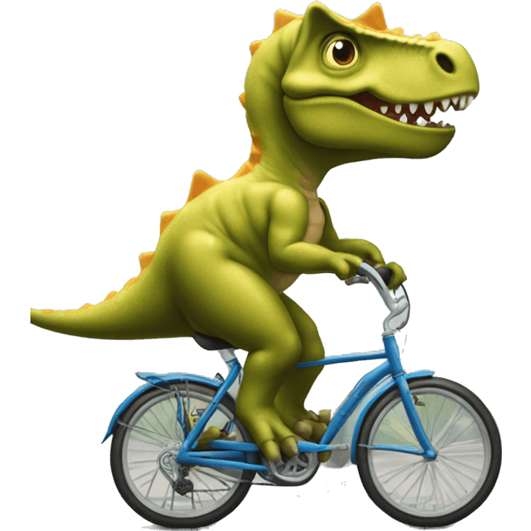 dinossauro andando de bicicleta  emoji