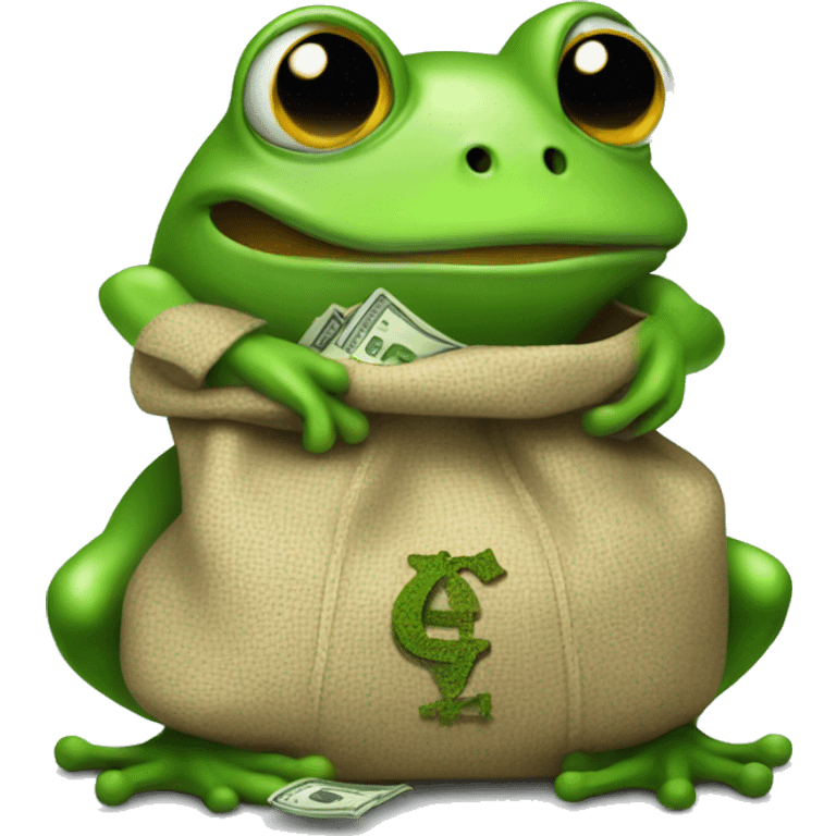 frog with bag of money emoji