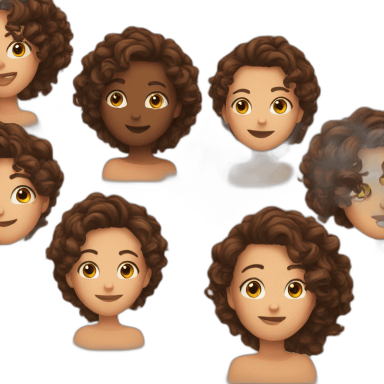 Lena situations with brown curly hair emoji