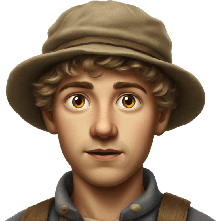 young peasant men during the 1917 revolution in Russia photorealistic serious emoji