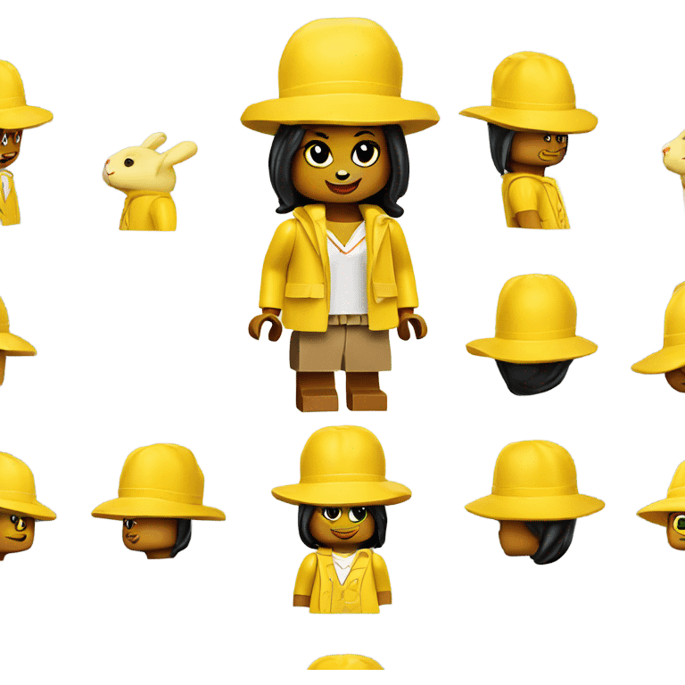 Lego yellow girl wearing rabbit hat  emoji