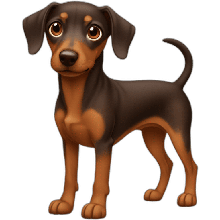 Dashound + Pinscher all brown  emoji