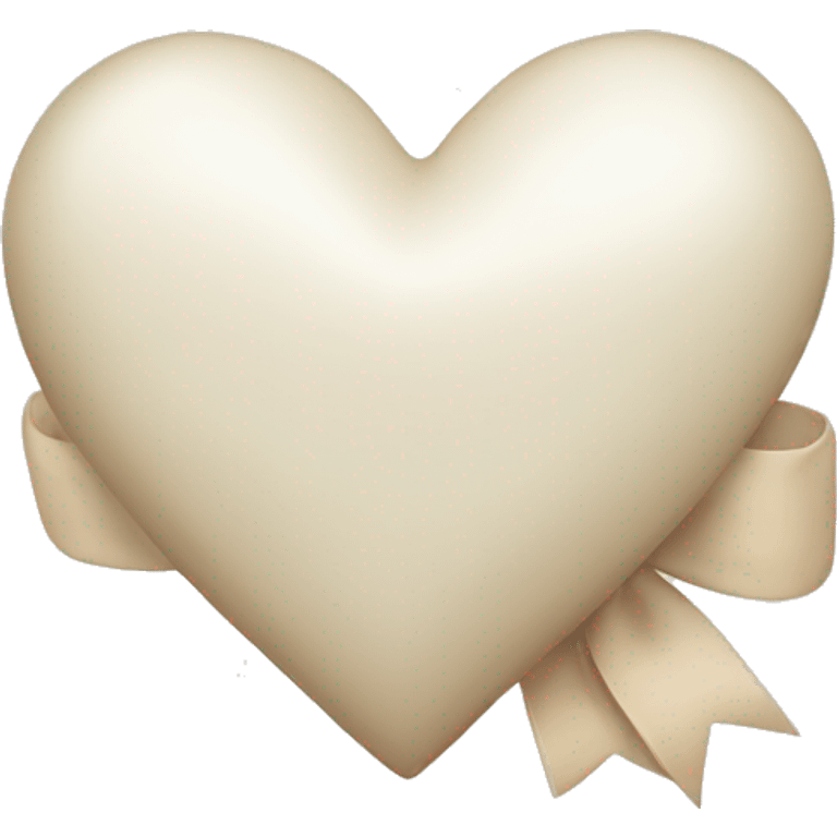 white heart with beige bow emoji