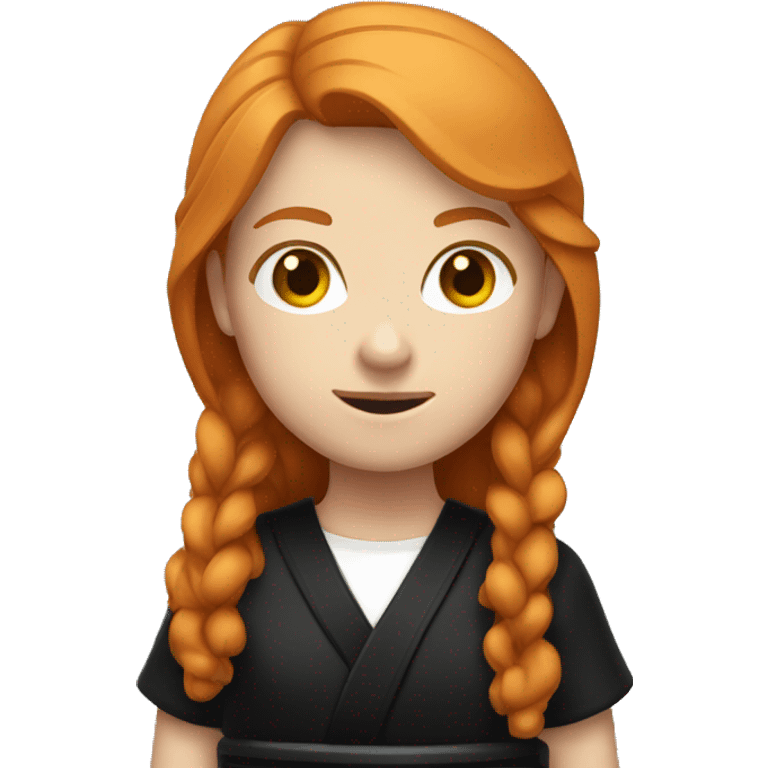 ginger girl with black belt  emoji