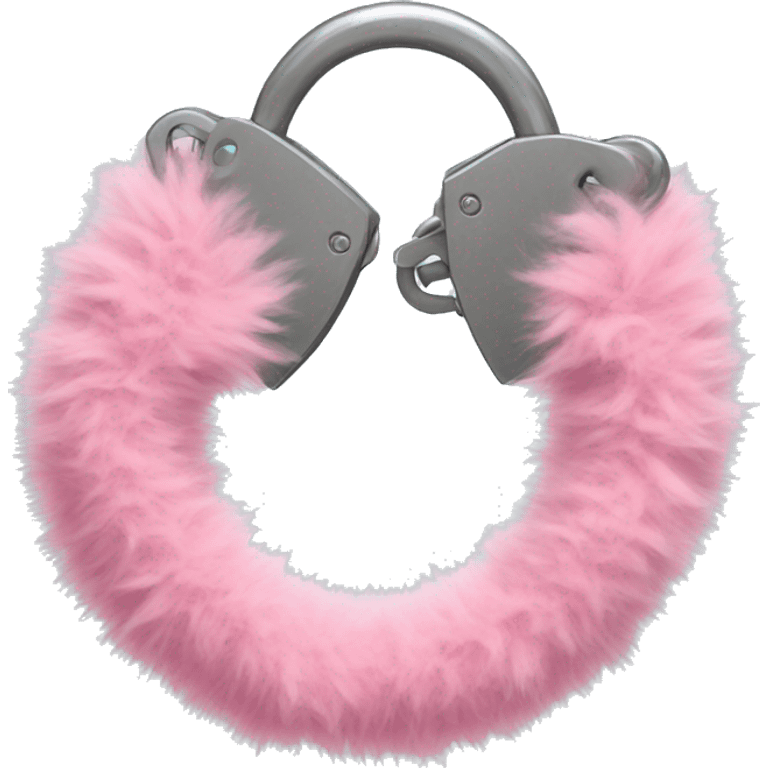 Fluffy pink handcuffs emoji