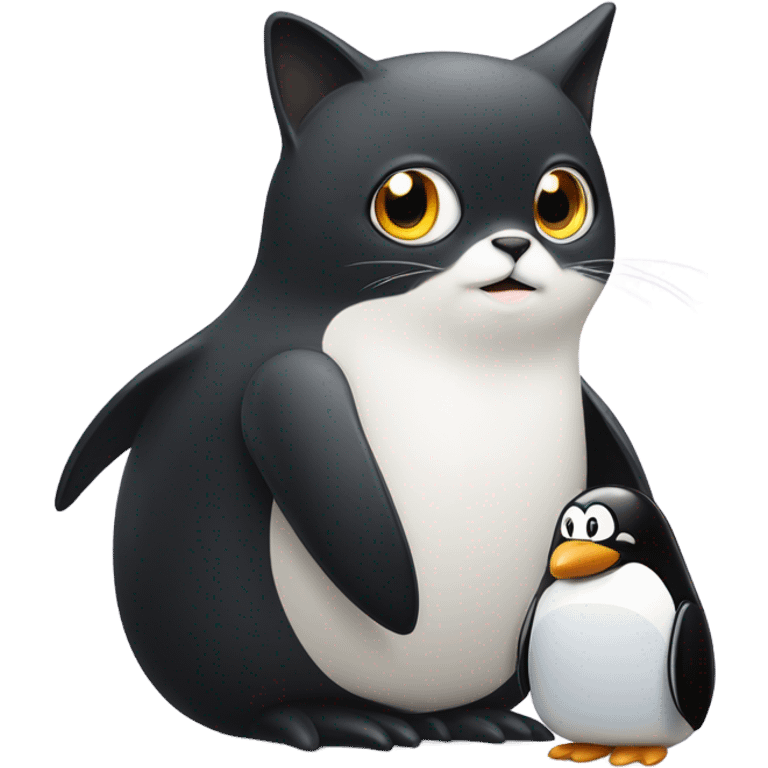 Cat and penguin  emoji