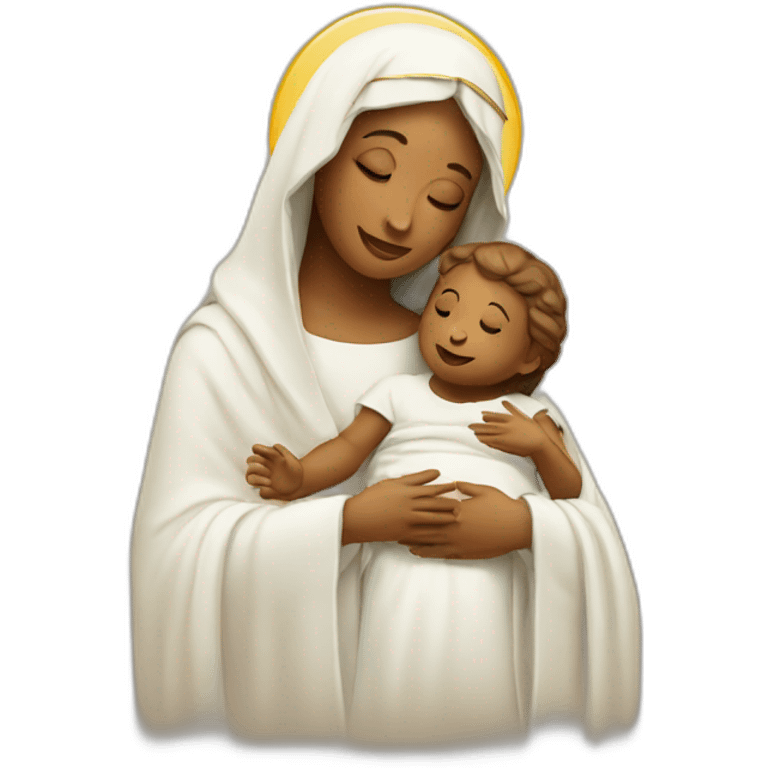 holy Mary with baby Jesus emoji