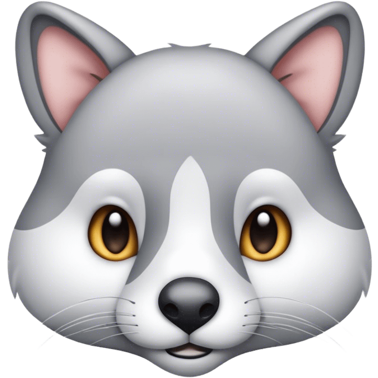 realistic animal portrait gray and white emoji