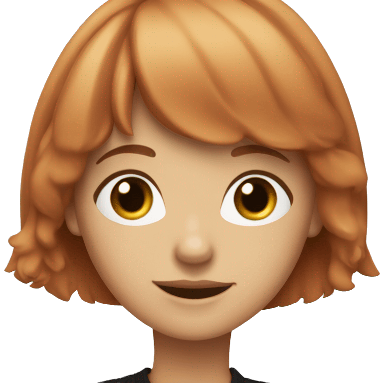 A light red-haired girl with bangs in a black sweater emoji