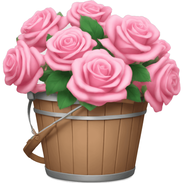 Pink roses bucket  emoji