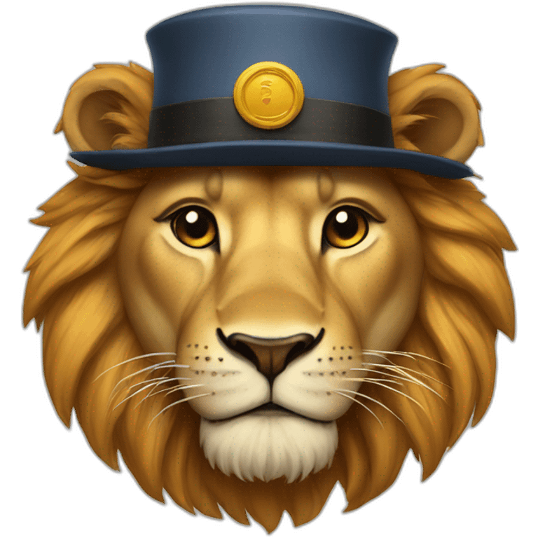 Lion with a hat emoji