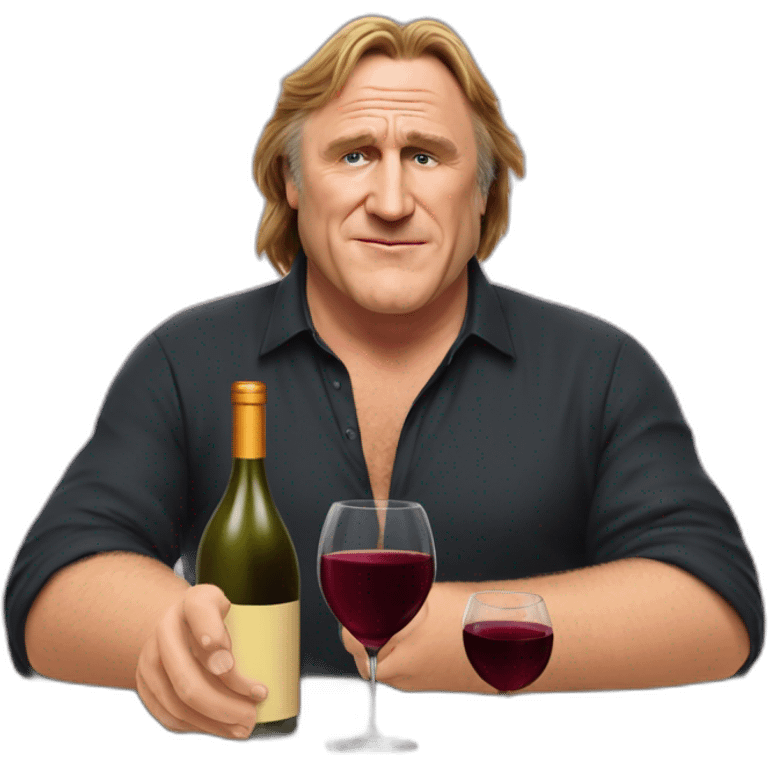 Gérard-Depardieu qui boit du vin rouge emoji