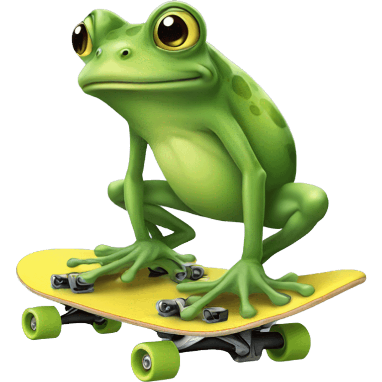 Frog on skateboard  emoji