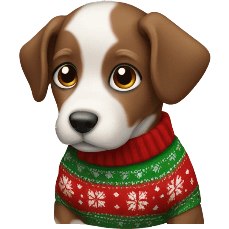 A puppy in a Christmas sweater  emoji