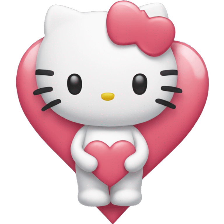 hello kitty with heart emoji