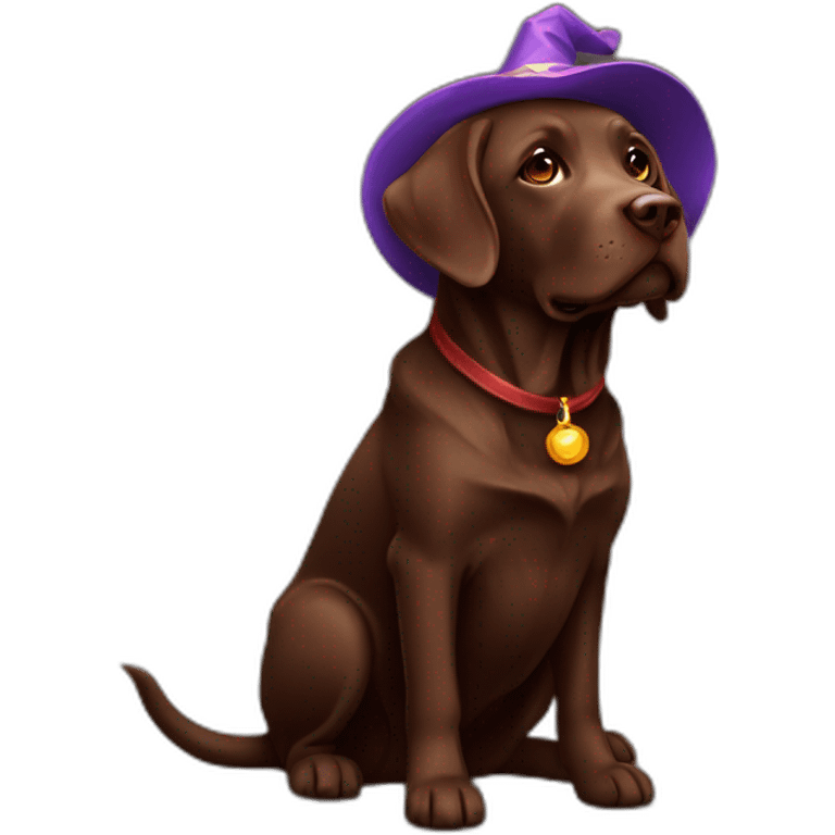 Labrador Retriver chocolate color looks like a wizard emoji