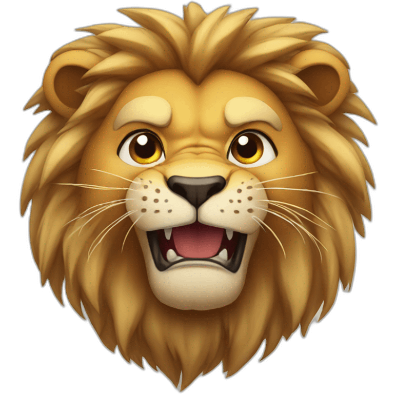 angry cute lion emoji