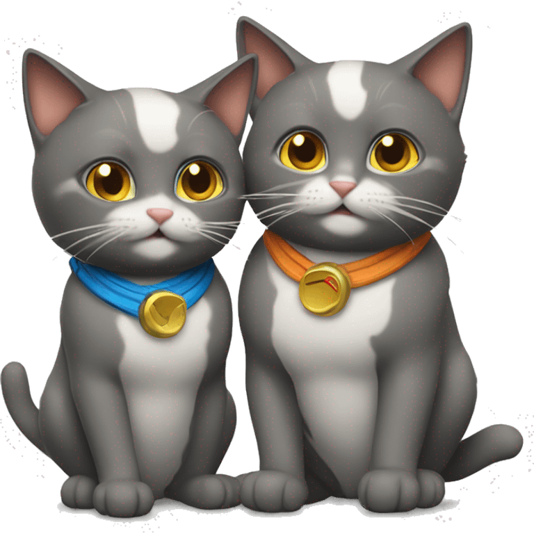 two cats gaming together emoji