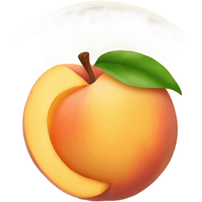 Plate with a peach on it  emoji