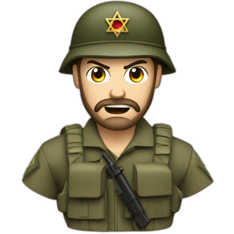 angry jewish combat solider magen david  emoji