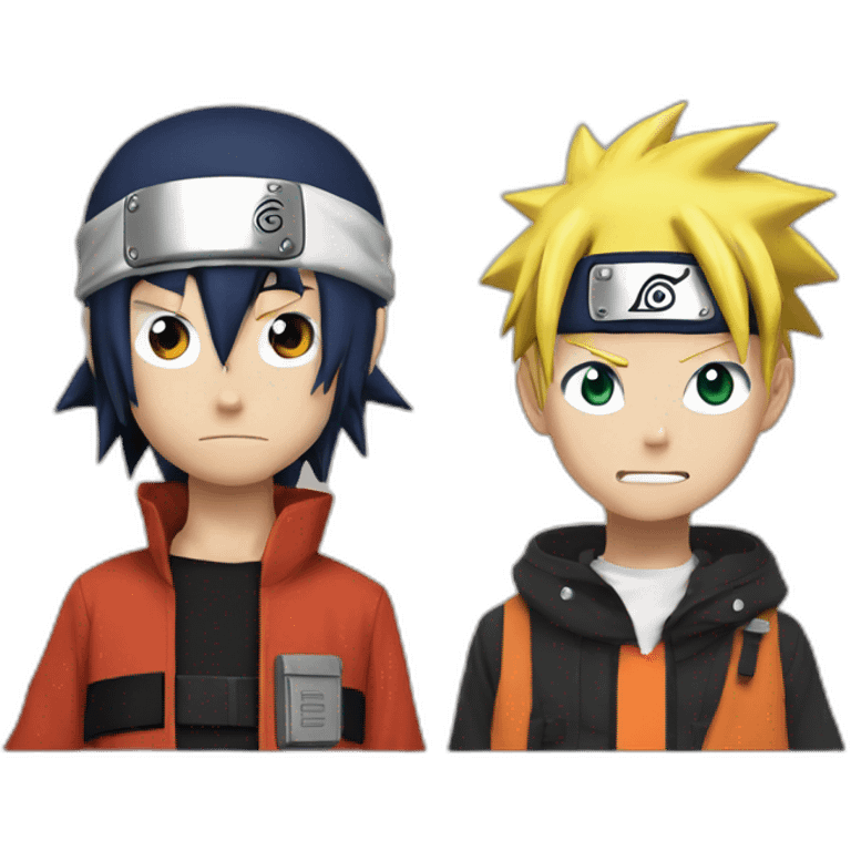 Naruto et Luffy sur macron emoji