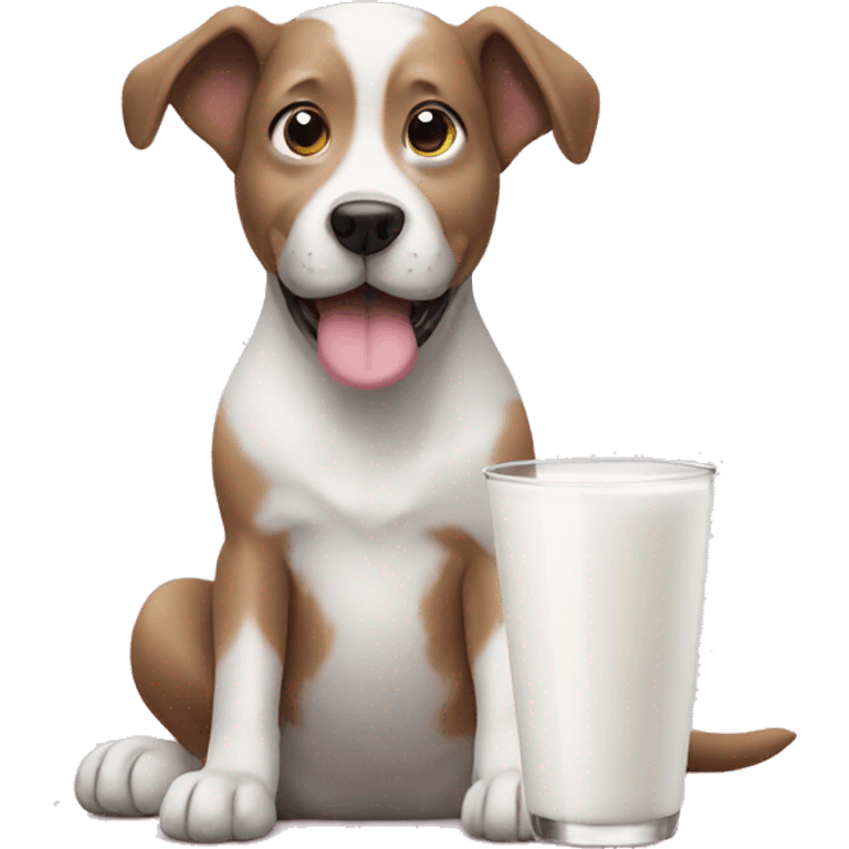 Dog drink milk emoji