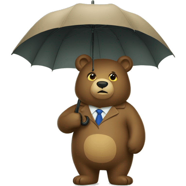 Bear with an umbrella emoji