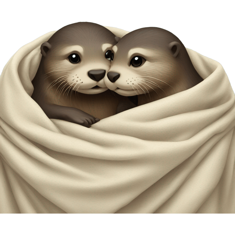 Otters kissing under a blanket emoji