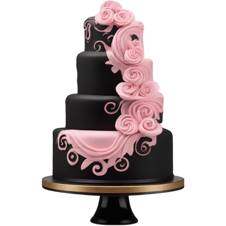 Cake with black and pink color  emoji